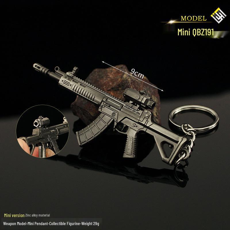 PUBG Chicken Dinner Mini Legierung Schlüsselanhänger: RPG, Raketenwerfer, Desert Eagle, Revolver, SVD, Beretta Waffenanhänger.