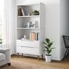 vidaXL Bookcase MOLDE White 85x35x170.5 Cm Solid Pine Wood