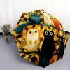Vintage-Katze 2 Muster, automatischer Klappschirm, tragbares und faltbares Design, 8 Schirmstäbe, ein Weihnachts- oder Geburtstagsgeschenk.