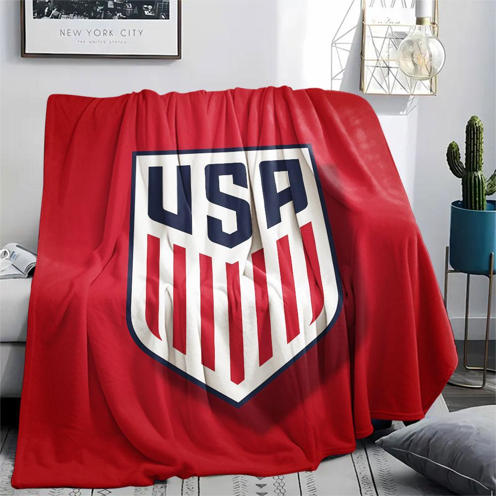 USA Fußball bedeckte Flanelldecke, weicher Überwurf für Schlafzimmer Sofa, waschbar, Fußballfanartikel, tolles Geschenk.