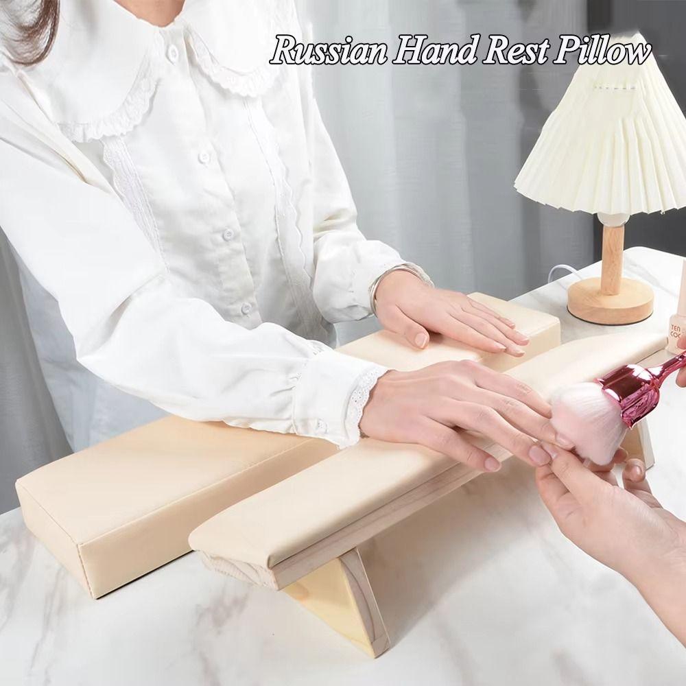 Wooden Base Beveled Hand Pillow Tilt Design Nail Art Stand Nail Arm Rest Cushion Nail Art Tool