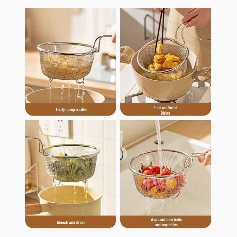 304 Stainless Steel Semi-circular Frying Basket Set