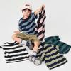 Duoduo Kids Boys' Summer Wide Stripe Embroidered T-Shirt