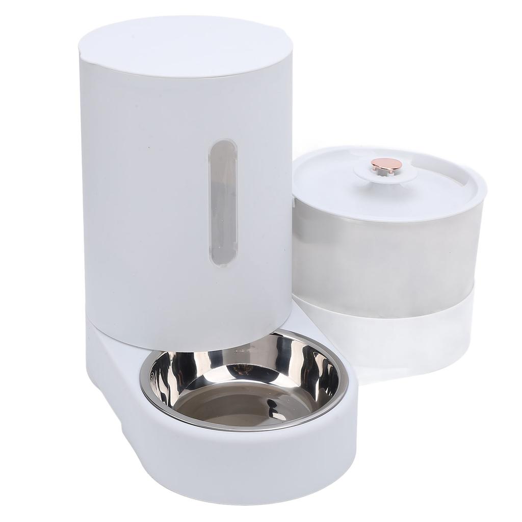 Cat Food Feeder and Water Fountain Large Capacity Space Saving Easy To Clean Pet Dry Food Dispenser