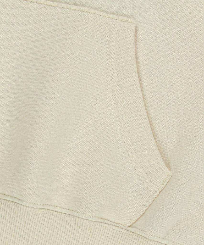 W Tag Crop Hoodie - Ivory