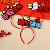 Red Snake Year Hairband Mascot Snake New Year Headdress Kawaii 2025 Happy New Year Headband  Men