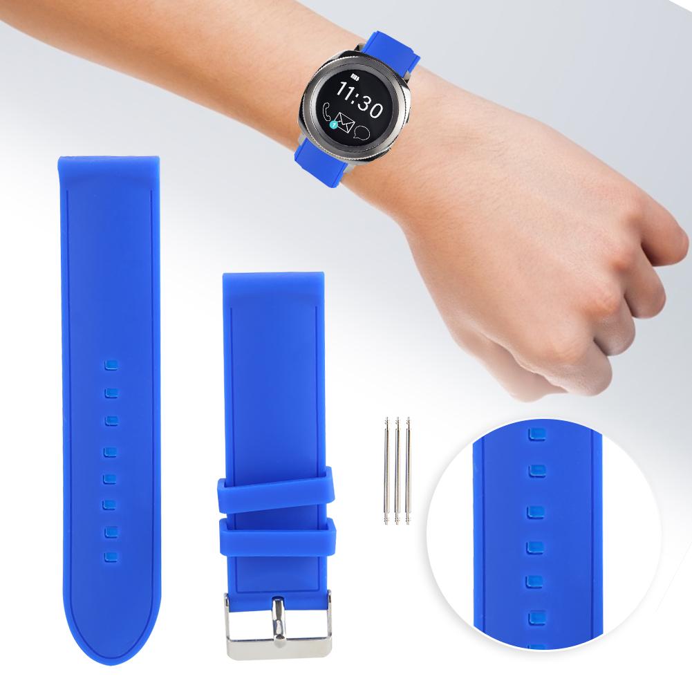 24mm Watch Band Silicone Pin Buckle Waterproof Sweat Proof Watch Strap