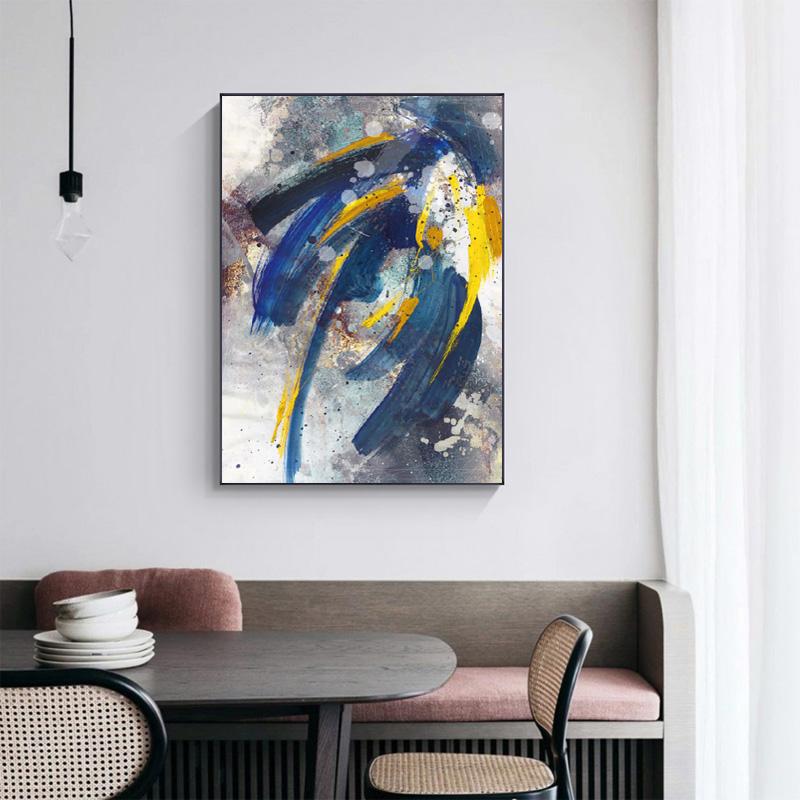 

Modern Abstract Posters and Prints Oil Painting Printed on Canvas Blue Art Wall Pictures for Living Room Cuadros Home Decoration 20x30cm