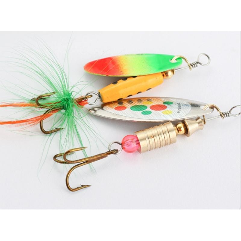 5 Stück lange Wurf-Metall-Drehköder mit Haken-Pailletten Künstliche Köder Harte Metall-Spinnerköder Einfach zu bedienen