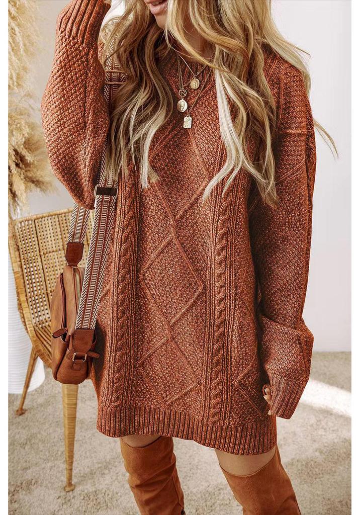 Women's Loose Woolen Dress - European & American Style Bestseller, New Arrival