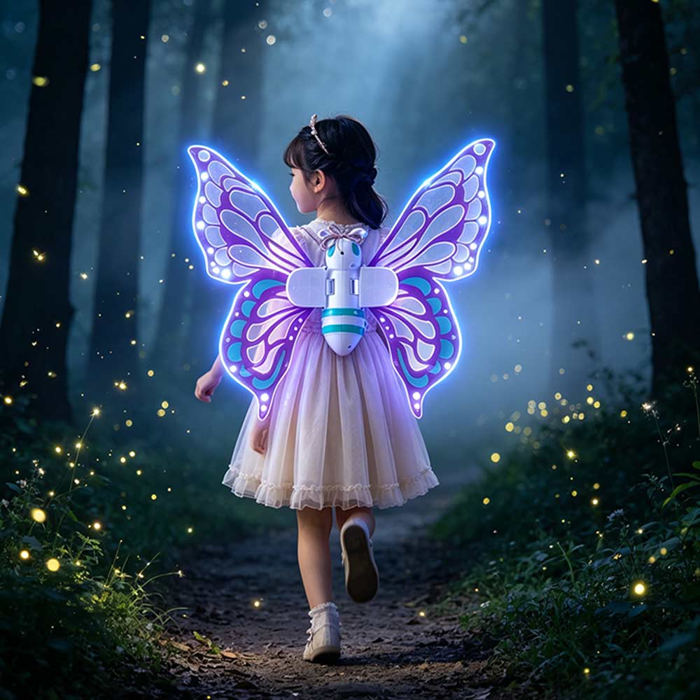 Adjustable Strap Moving Fairy Butterfly Wings With Lights Fairy Flying Toy Cosplay