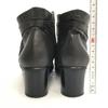 Ginza Washington Japan leather side zip short boots 23 dark brown heel(USED)