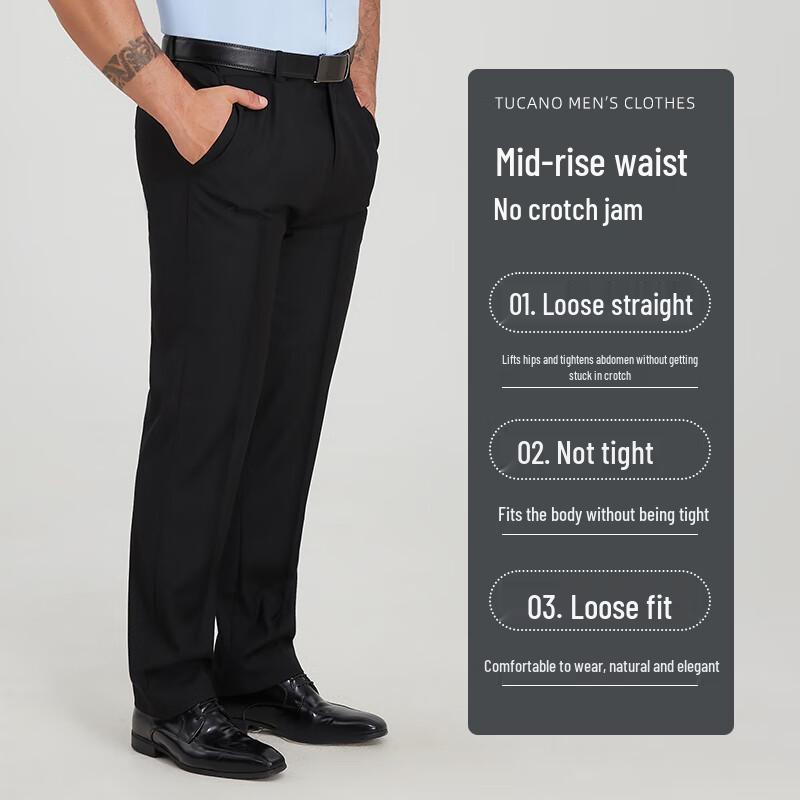 Men's Plus Size Business Formal Straight Fit Suit Pants