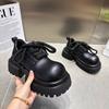 2025 New British Style Brock Lace-up Big Head JK Small Leather Shoes Loafers Low-top Single Shoes College Style Women's Shoes