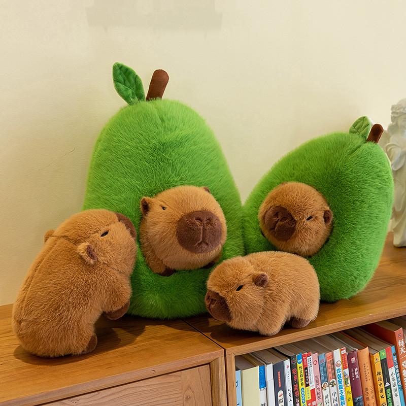 Adorable Capybara Avocado Plush Toy Cute Cuddly Rodent Stuffed Animal Gift For Girls