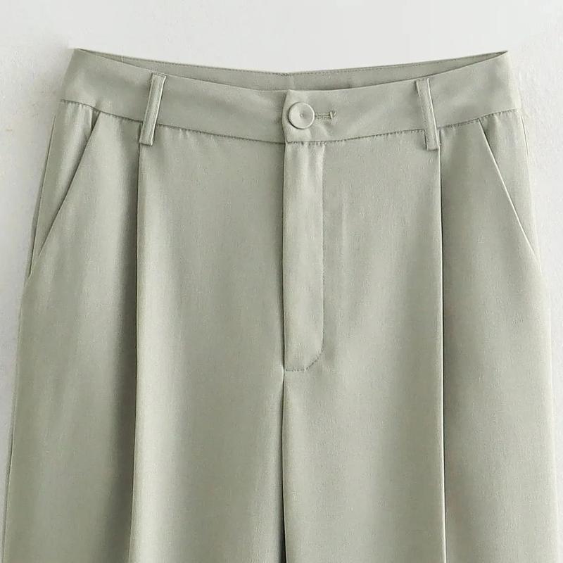 Primăvară, vară, ocazional, costume solide pentru femei, îmbrăcăminte de stradă, buzunare, guler răsturnat, jachete scurte + pantaloni șic cu picioare largi