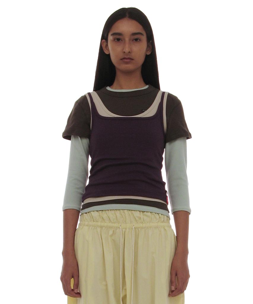 PARTIMENTO WOMEN Pwc (Set) Four-In-One Multi Overlay Top_Midnight Plum