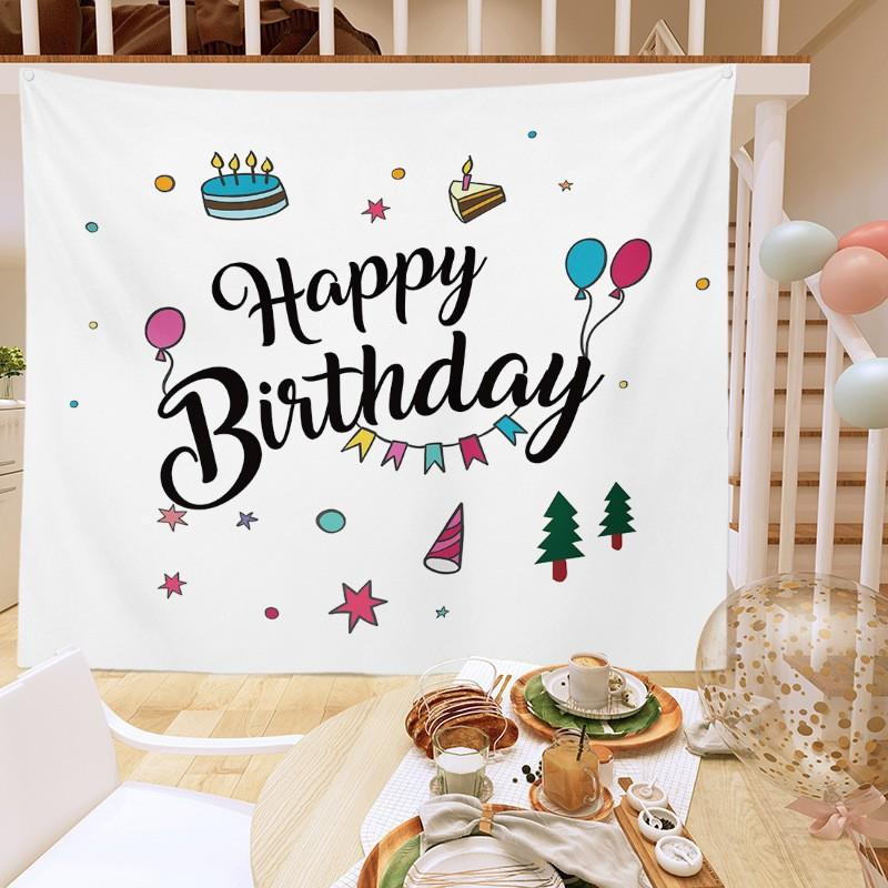 Birthday Party Decoration Tapestry Photo Background Cloth Ins Hanging Cloth Children's Meeting Scene Arrangement Background Wall Photo