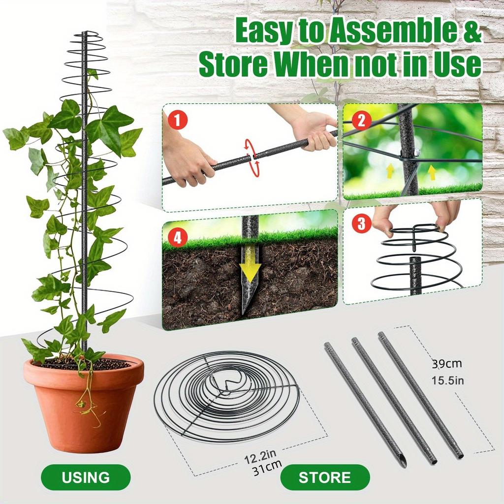 Spiral Frame Trellis for Climbing Plants Outdoor Indoor Metal Garden Plant Support for Pole Beans, Tomato, Sweet Pea, Clematis, Potted Plants, Vine