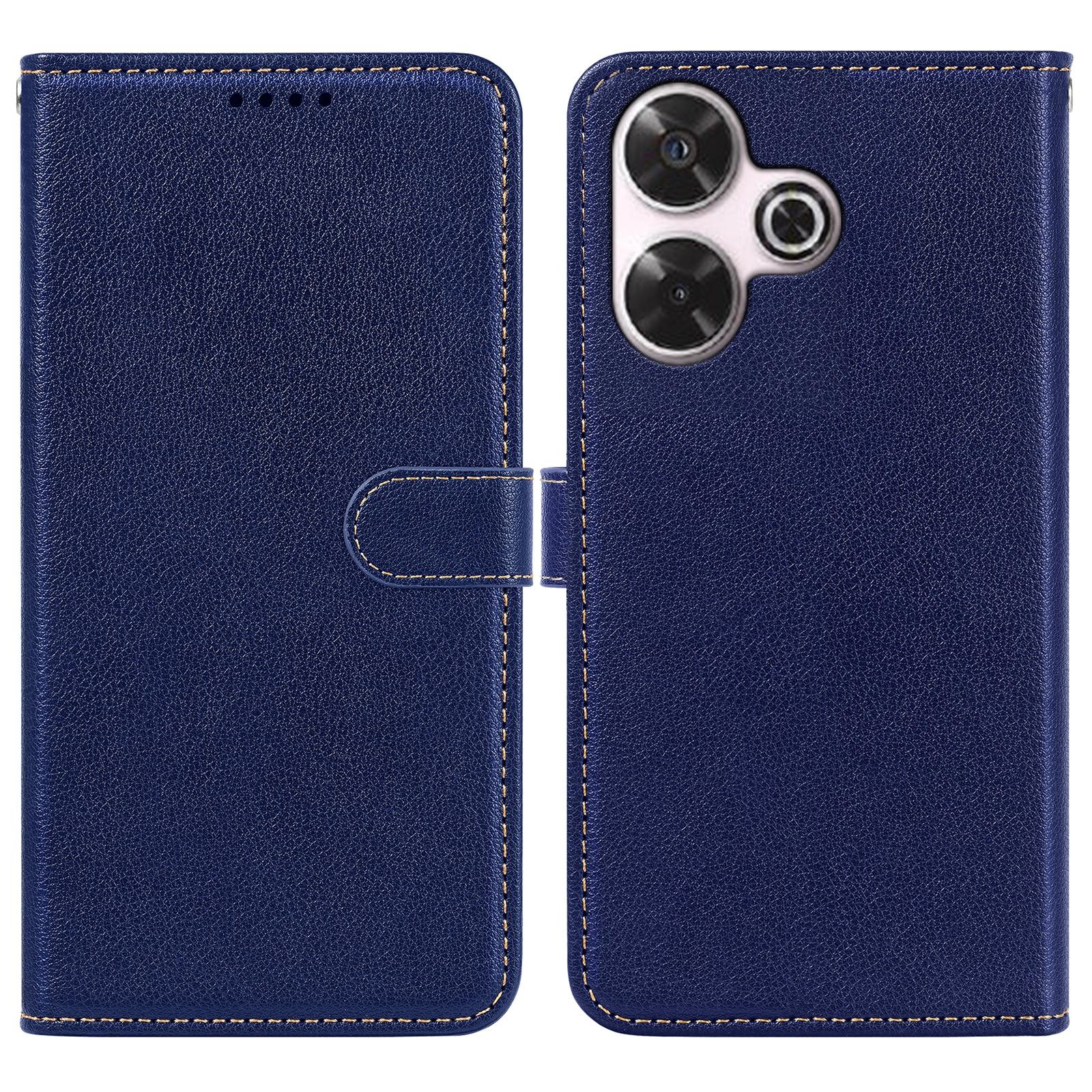 

For Xiaomi Redmi 13 5G/4G Leather Case Litchi Texture Wallet RFID Blocking Phone Cover Blue