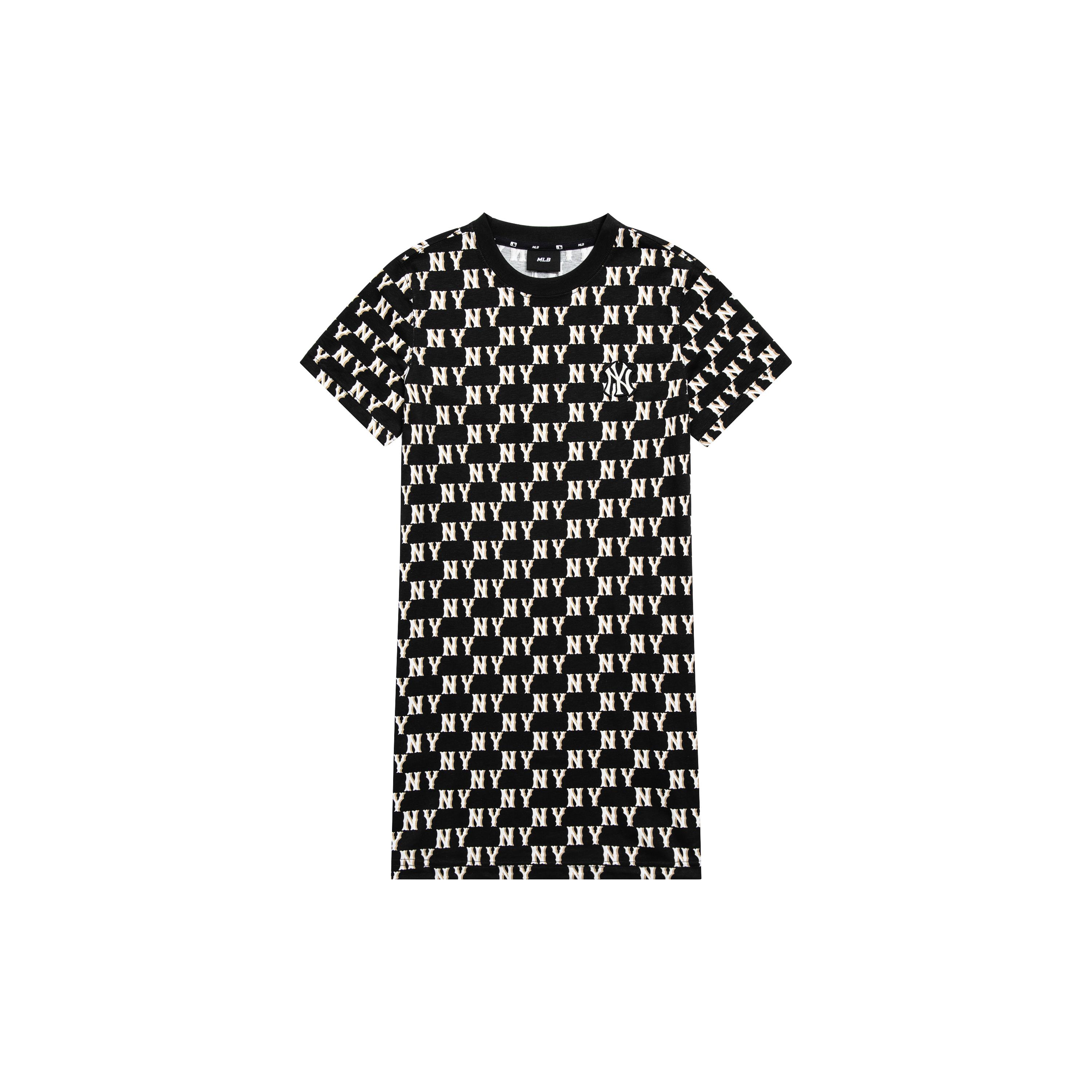 

New MLB Short Sleeved Dress Women s Black 3FOPM0133-50BKS XS