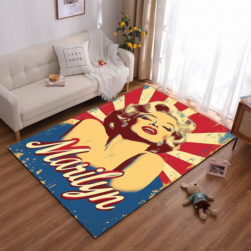 Marilyn Monroe Retro Art Printed Rug Non-slip rug suitable for living room and bedroom sofas.