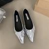 Fashion SUOJIALUN Spring New Brand Women Flat Shoes Fashion Pleated Ladies Elegant Boat Shoes Pointed Toe Shallow Slip On Single Shoes