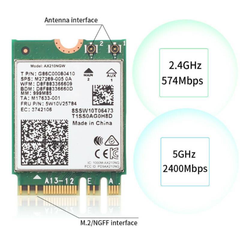 For Ax210ngw Wifi 6e Adapter With Bluetooth 52 For Gaming And Highspeed Internet Connectivity