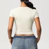 Double Sided Nylon Casual Tight Quick Drying Pilates Top Yoga Suit Short Sleeved Running Fitness T-shirt
