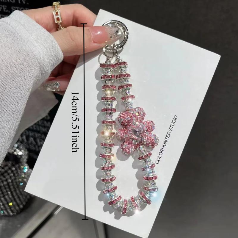Love Bear Mobile Phone Lanyard Short Handheld Phone Chain Female Wrist Hanging Chain Flash Female