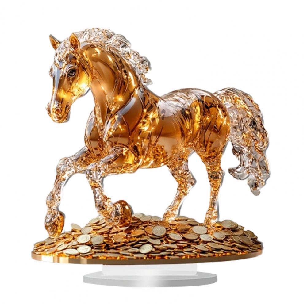 

Acrylic Horse Ornament 2d Flat Horse Ornament Acrylic Horse Centerpiece Decoration 2d Flat Coin Ornament Tabletop for Room