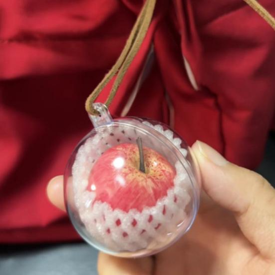 Christmas Fruit Pendant Red Fruit Car Rear View Mirror Charm Fruit Shaped Hanging Ornaments for Xmas Tree Auto Accessory