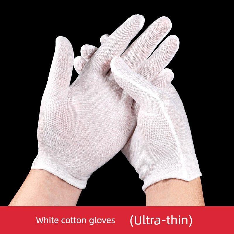 

Red Gloves Women s Thin Breathable Elastic Wedding Etiquette Jewelry Shopping Guide Dance Performance Dancing White Cotton Gloves White cotton gloves [Thin ultra-thin] 4 pairs L