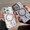 For Wireless Charging Magnetic Phone Case for iPhone 17 13 12 14 15 16 Pro Max 11 16E 16 Plus 17 Air With Black Love Heart Cover