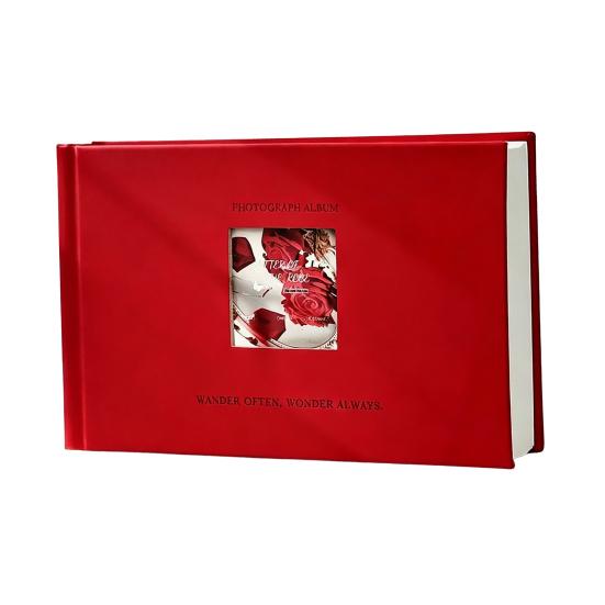 Photo Album, Small Slip-in Photo Album, Photo Book Picture Album with Front Window, Holds 52 Photos Memory Book for Wedding Family Anniversary A