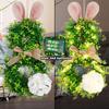 Spring Wreath Door Hanging Decoration Artificial Wreath with LED Light for Front Door Porch Wedding Indoor and Outdoor