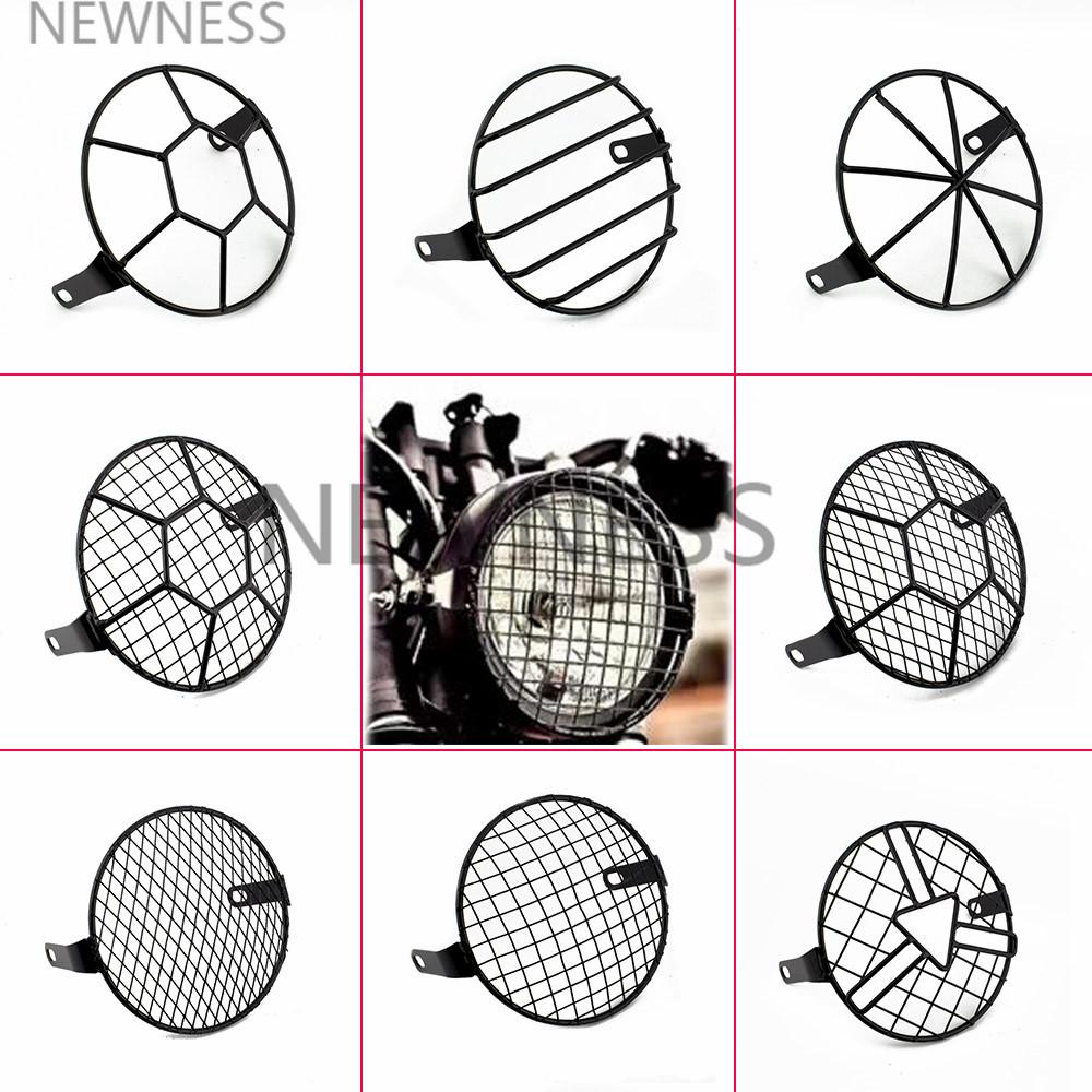 

6,5-дюймовая металлическая ретро-фара мотоцикла Фара Сетчатая Крышка Решетки Маска для Honda VTX1800 Cafe Racer Моторные детали Сетчатые полосы