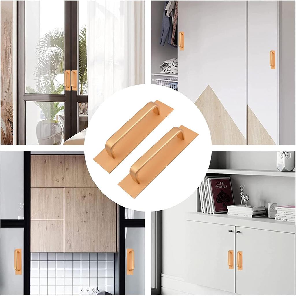 Self-Stick Adhesive Cabinet Handles Stainless Steel No-Drilling Easy Installation for Cabinet Door Window Drawer Refrigerator