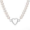 Collana Trendy con Ciondolo a Cuore per Donna - Catena Minimalista per la Clavicola con Chiusura OT per uno Stile alla Moda