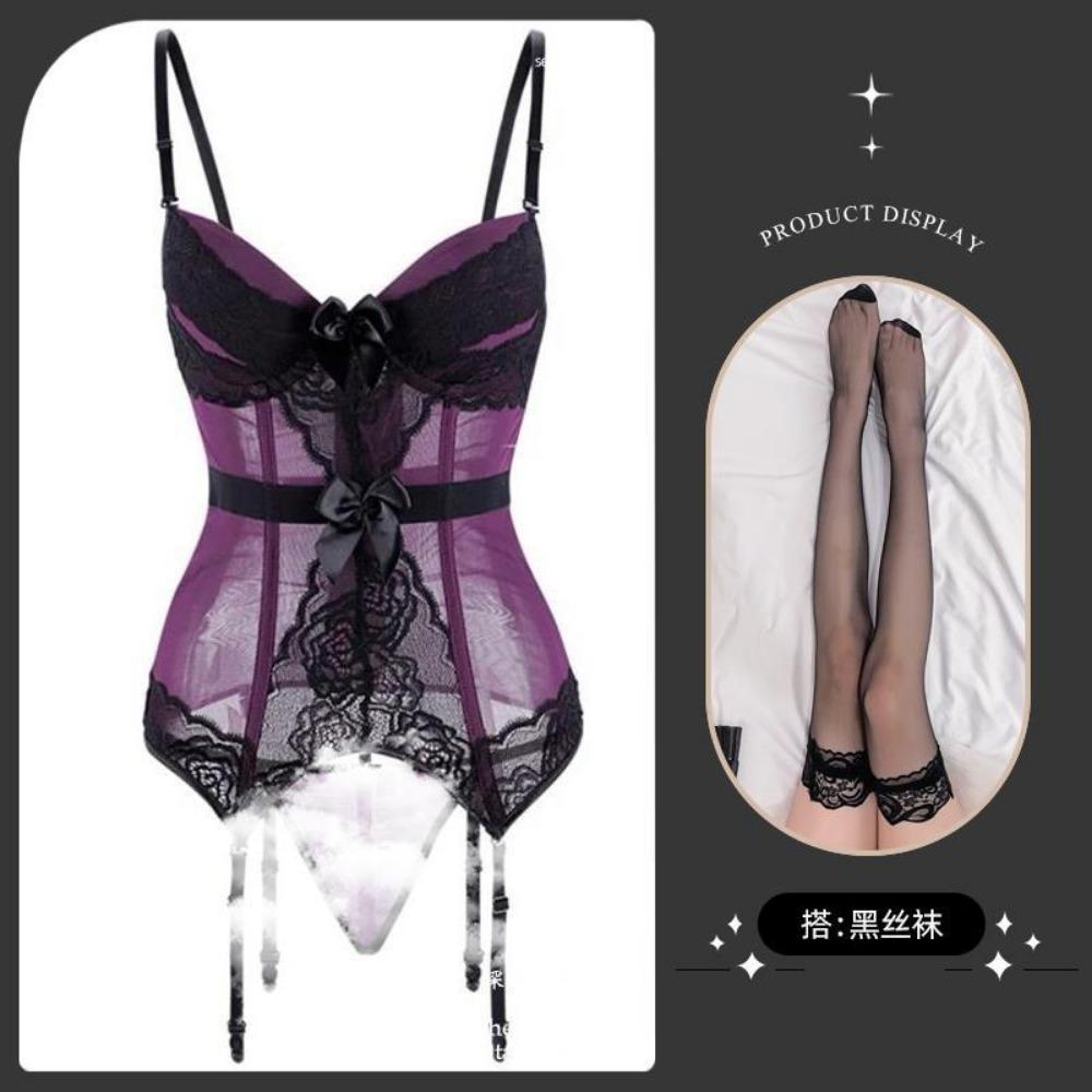 Domila Sexy Royal Sister Fishbone Girdle Vest Lace Mesh Waist Rim Onesie Sex Underwear F734