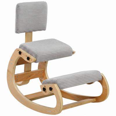 Ergonomic Kneeling Chair With Rocking Backrest Light Gray