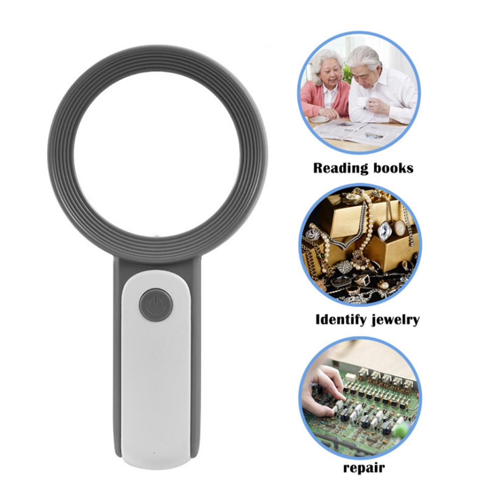 LED Licht Optisch Alt Lesen Dropship Handheld 30X Beleuchtete Lupe Mikroskop Vergrößerungsglas Hilfe Lesen Lupe