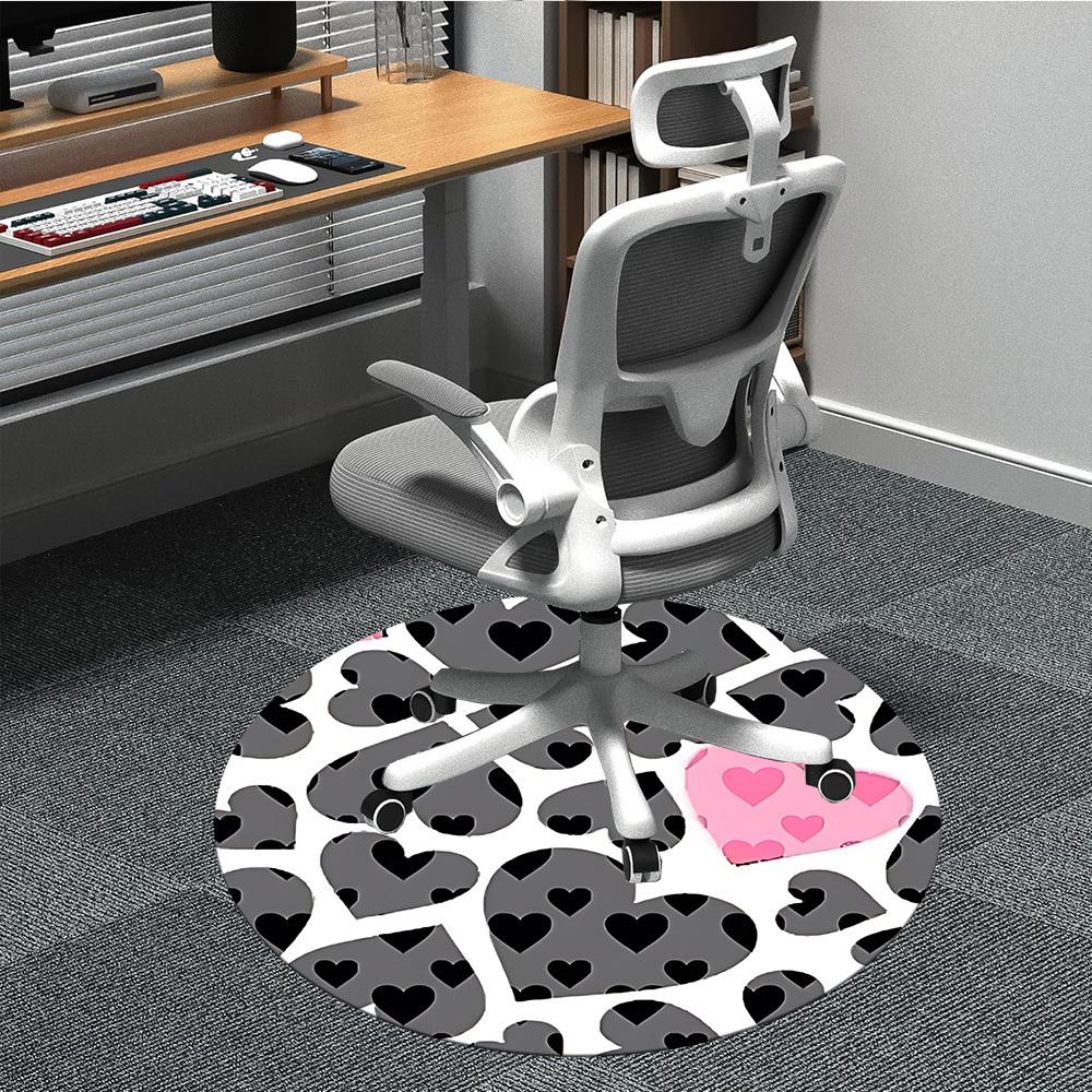 

1pc Heart Print Chair Carpet for Office, Non-slip, Soft and Durable Office Rug for Decoration, Perfect for Office yy251229129 80cm by 80cm