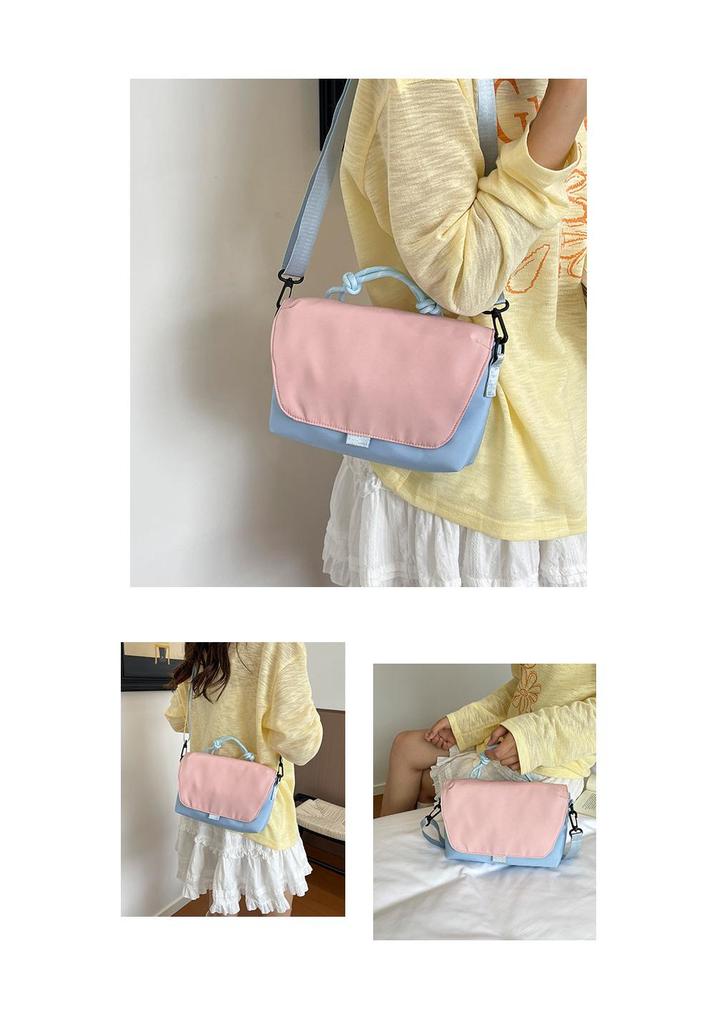 2026 Colorblock Crossbody-Tasche: Stilvolle, vielseitige, kleine quadratische Tasche für Damen aus strapazierfähigem Nylonstoff