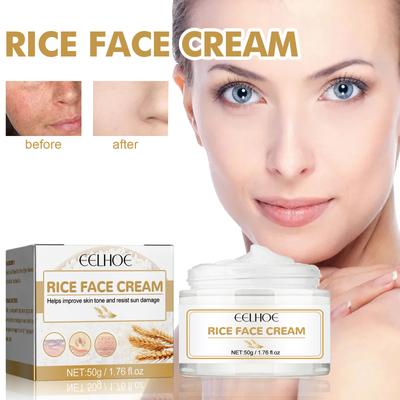 ბრინჯის სახის კრემი სახის გამკვრივების კრემი ამცირებს წვრილ ხაზებს აუმჯობესებს პიგმენტაციის კონტროლს აკონტროლებს ცხიმიანობას ატენიანებს და ატენიანებს სახის მოვლის პროდუქტი