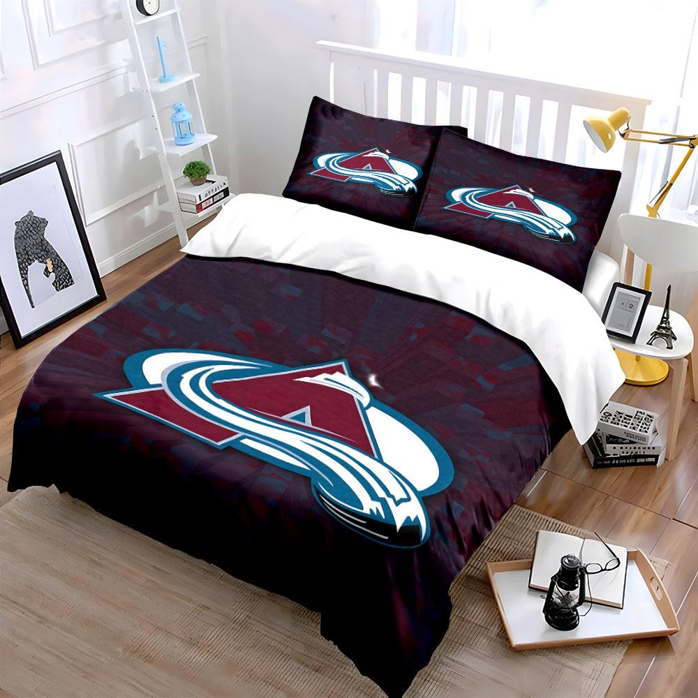 Red "A" Logo with Blue and White Design Print Bedding Set Duvet Cover Pillowcases (1* Duvet Cover 2* Pillowcases Do Not Include Comforter)