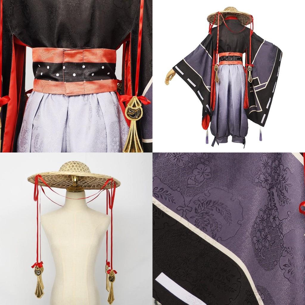 Original Genshin Impact Black Main Cosplay Costume Set Polyester Fabric Game Theme Characters)