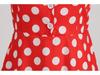 1950er Vintage Polka Dot Neckholder Rückenfreies Swing-Kleid mit Hepburn-Kragen