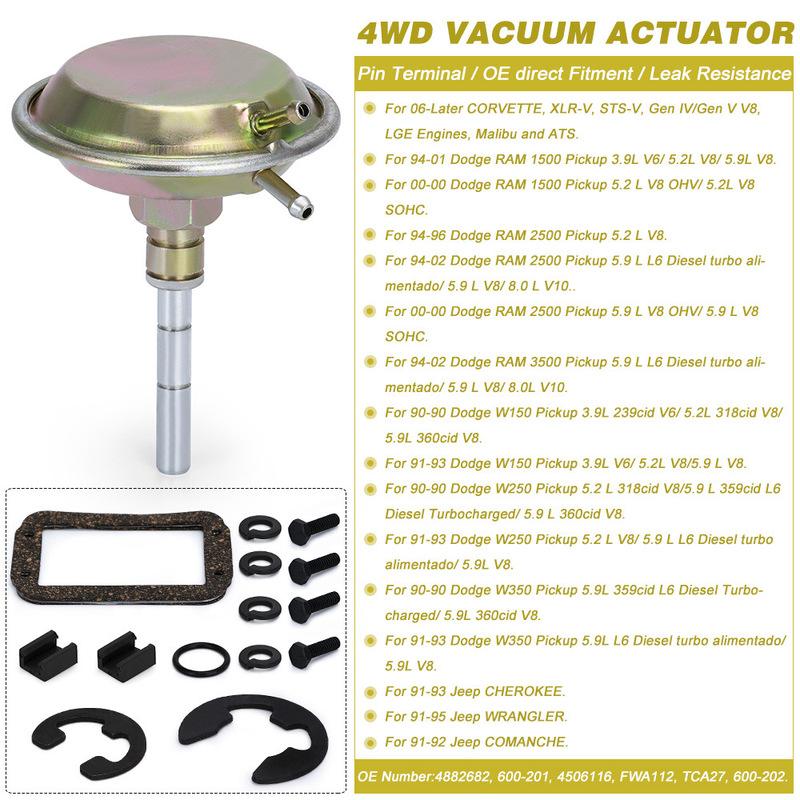 

4WD Vacuum Actuator Front Axle For Dodge Ram 1500 2500 3500 W150 Ramcharge Jeep