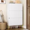 Modern Minimalist Shoe Cabinet, Three Doors, Large Capacity, Golden Cabinet Feet, Stylish and Practical, Suitable for the Entrance Area or Foyer.